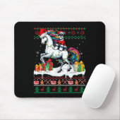 Santa Schnauzer Riding Unicorn Weihnachtskraut L Mousepad (Mit Mouse)