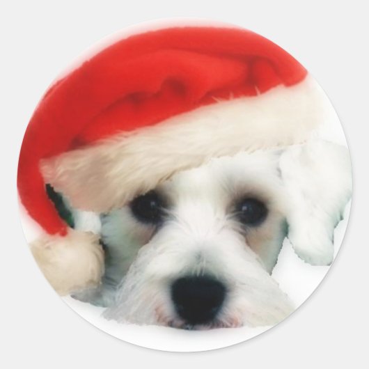 Santa Schnauzer Sticker (Vorderseite)