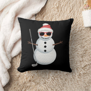 Santa Schneemann Golfball Weihnachten Golfer Gesch Kissen