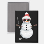Santa Schneemann Golfball Weihnachten Golfer Gesch Magnet (Vorderseite/Rückseite)