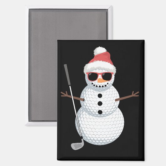 Santa Schneemann Golfball Weihnachten Golfer Gesch Magnet (Vorderseite/Rückseite)