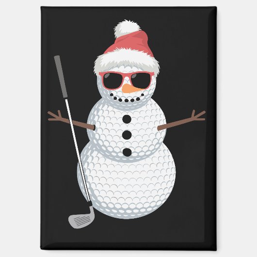 Santa Schneemann Golfball Weihnachten Golfer Gesch Magnet (Vorderseite)