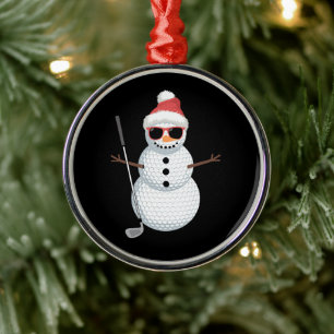 Santa Schneemann Golfball Weihnachten Golfer Gesch Ornament Aus Metall