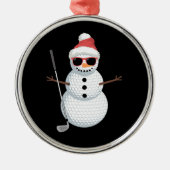 Santa Schneemann Golfball Weihnachten Golfer Gesch Ornament Aus Metall (Vorne)