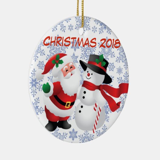 Santa/Schneemann Keramik Ornament (Rechts)