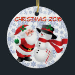 Santa/Schneemann Keramik Ornament<br><div class="desc">Santa/Schneemann</div>