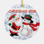 Santa/Schneemann Keramik Ornament (Vorne)