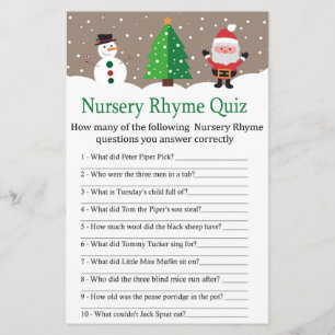 Santa, Schneemann Kinderzimmer Rhyme Quiz Kinderdu