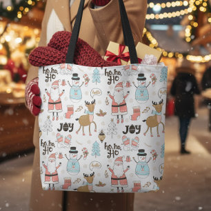 Santa, Schneemann, Rentier Muster ID559 Tasche