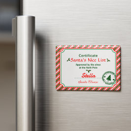 Santa Schöne-Liste Weihnachts-Zertifikat Zuckerroh Magnet