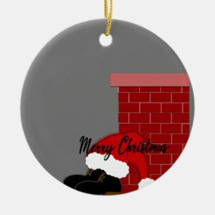 Santa-Schuhkamin Keramik Ornament