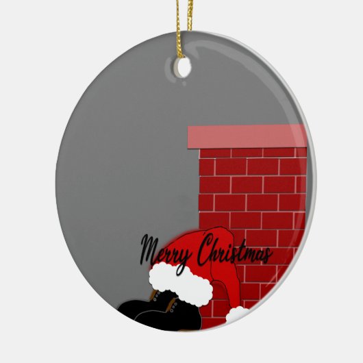 Santa-Schuhkamin Keramik Ornament (Links)