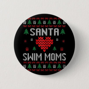 Santa Schwimm-Mamas Xmas Schwimmerin Schwimmende M Button