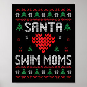 Santa Schwimm-Mamas Xmas Schwimmerin Schwimmende M Poster