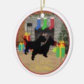 Santa Scottie Dog Ornament (Links)