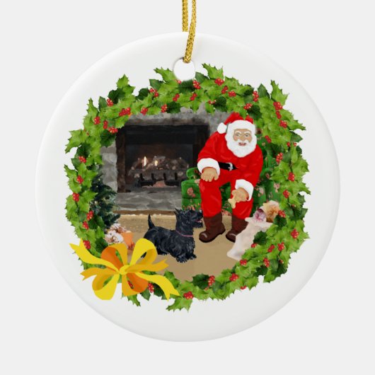 Santa Scottie Dog Ornament (Vorne)