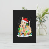 Santa Scottish Terrier Christmas Light Pajama Dog Einladung (Stehend Vorderseite)