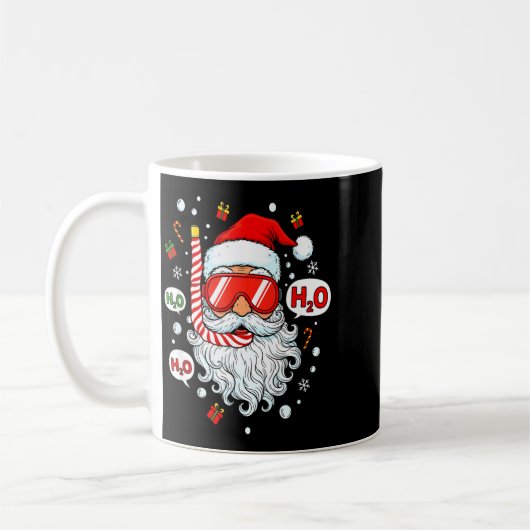 Santa Scuba Diving Equipment Funny Scuba Diver Chr Kaffeetasse (Links)
