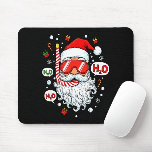 Santa Scuba Diving Equipment Funny Scuba Diver Chr Mousepad (Mit Mouse)