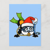 Santa Scuba Panda Feiertagspostkarte (Vorderseite)