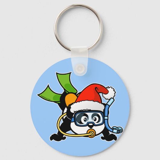 Santa Scuba Panda Schlüsselanhänger (Vorderseite)