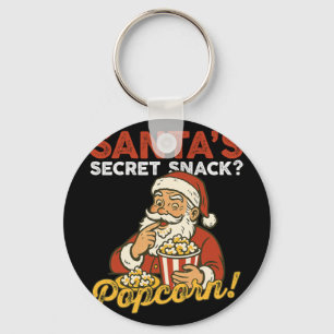Santa Secret Snack Lustiger Popcorn-Liebhaber Fami Schlüsselanhänger