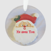 Santa Sees you Kinder Playful Foto Ornament (Vorderseite)