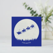 Santa & sein Rentier Flache Weihnachtskarte Karte (Stehend Vorderseite)