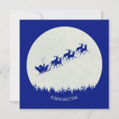 Santa & sein Rentier Flache Weihnachtskarte Karte (Vorderseite)