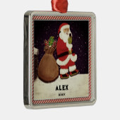 Santa Selfie Silbernes Ornament (Rechts)