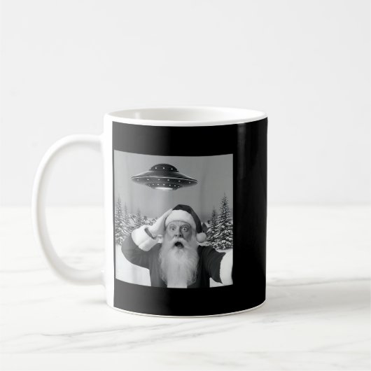 Santa Selfie With Reindeer Ufo Funny Xmas Men Wome Kaffeetasse (Links)
