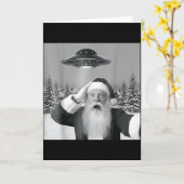 Santa Selfie With Reindeer Ufo Funny Xmas Men Wome Karte (Gelbe Blume)