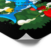 Santa Shark Christmas Lights Sharkmas Tree Xmas Bo Poster (Ecke)