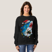 Santa Shark Christmas Lights Sharkmas Tree Xmas Bo Sweatshirt (Vorne ganz)
