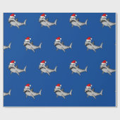 Santa Shark Geschenkpapier (Flach)