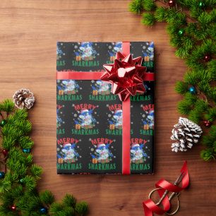 Santa Shark Gift Wrap Merry Sharkmas Wrap Geschenkpapier