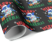 Santa Shark Gift Wrap | Merry Sharkmas Wrap Geschenkpapier (Rolleneckpunkt)