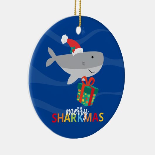 Santa Shark Keramik Ornament (Rechts)