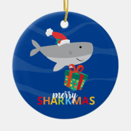 Santa Shark Keramik Ornament