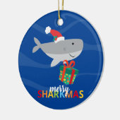 Santa Shark Keramik Ornament (Links)