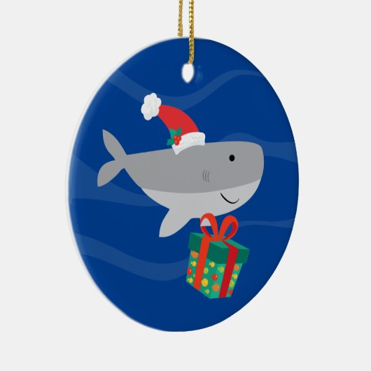 Santa Shark Keramik Ornament (Rechts)