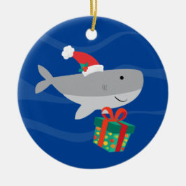Santa Shark Keramik Ornament