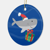 Santa Shark Keramik Ornament (Links)