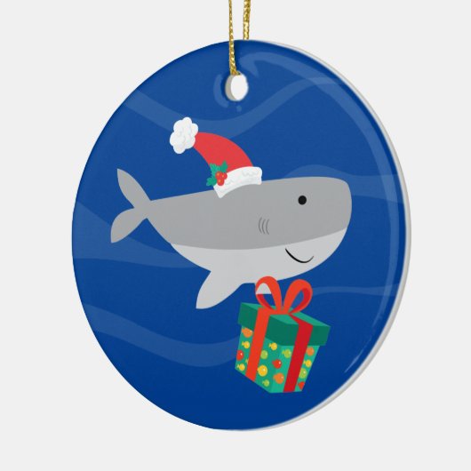 Santa Shark Keramik Ornament (Links)