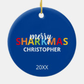 Santa Shark Keramik Ornament (Hinten)