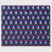 Santa Shark Merry Sharkmas Geschenkpapier (Flach)