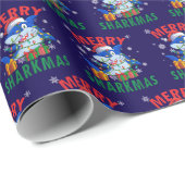 Santa Shark Merry Sharkmas Geschenkpapier (Rolleneckpunkt)