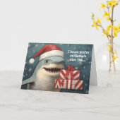 Santa Shark Nice Liste Weihnachten Karte (Gelbe Blume)