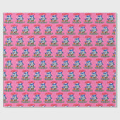 Santa Shark Pink Gift Wrap | Merry Sharkmas Wrap Geschenkpapier (Flach)