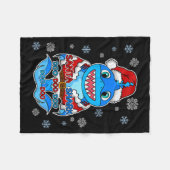Santa Shark, Shark In A Santa Suit, Christmas Shar Fleecedecke (Vorderseite (Horizontal))